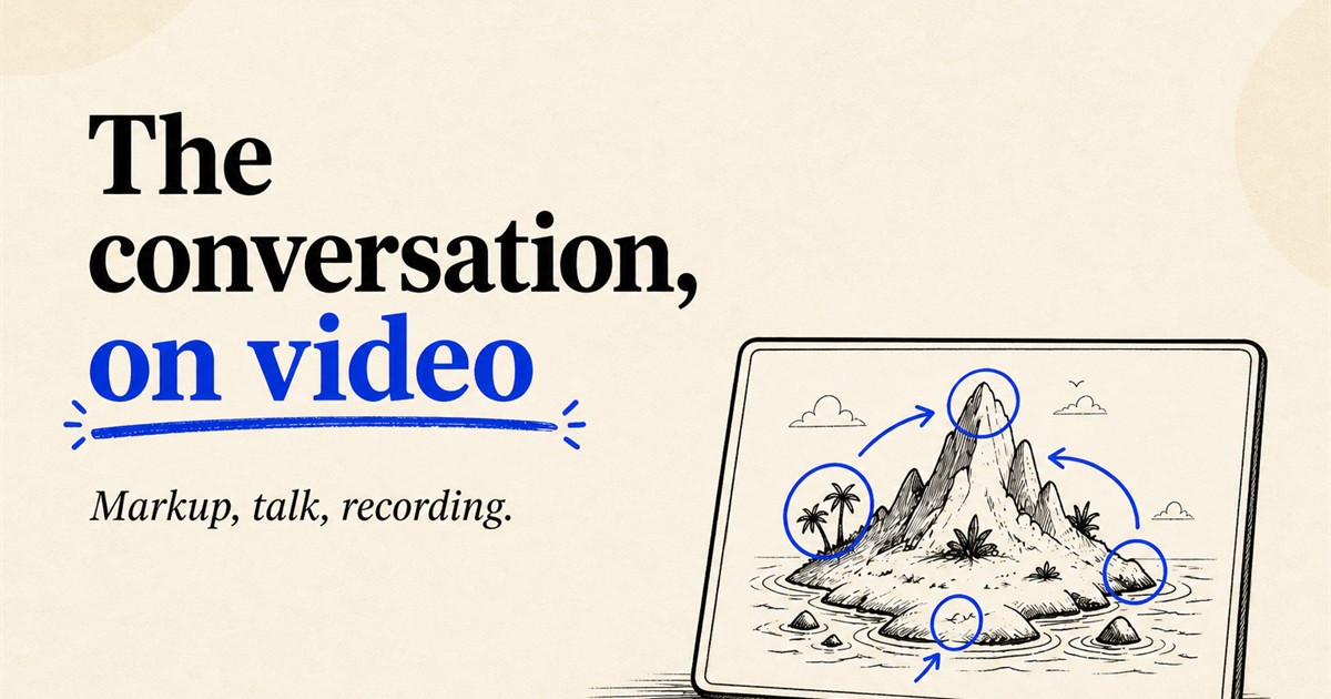 Sketch of an island on a video player, marked up with blue circles and arrows.